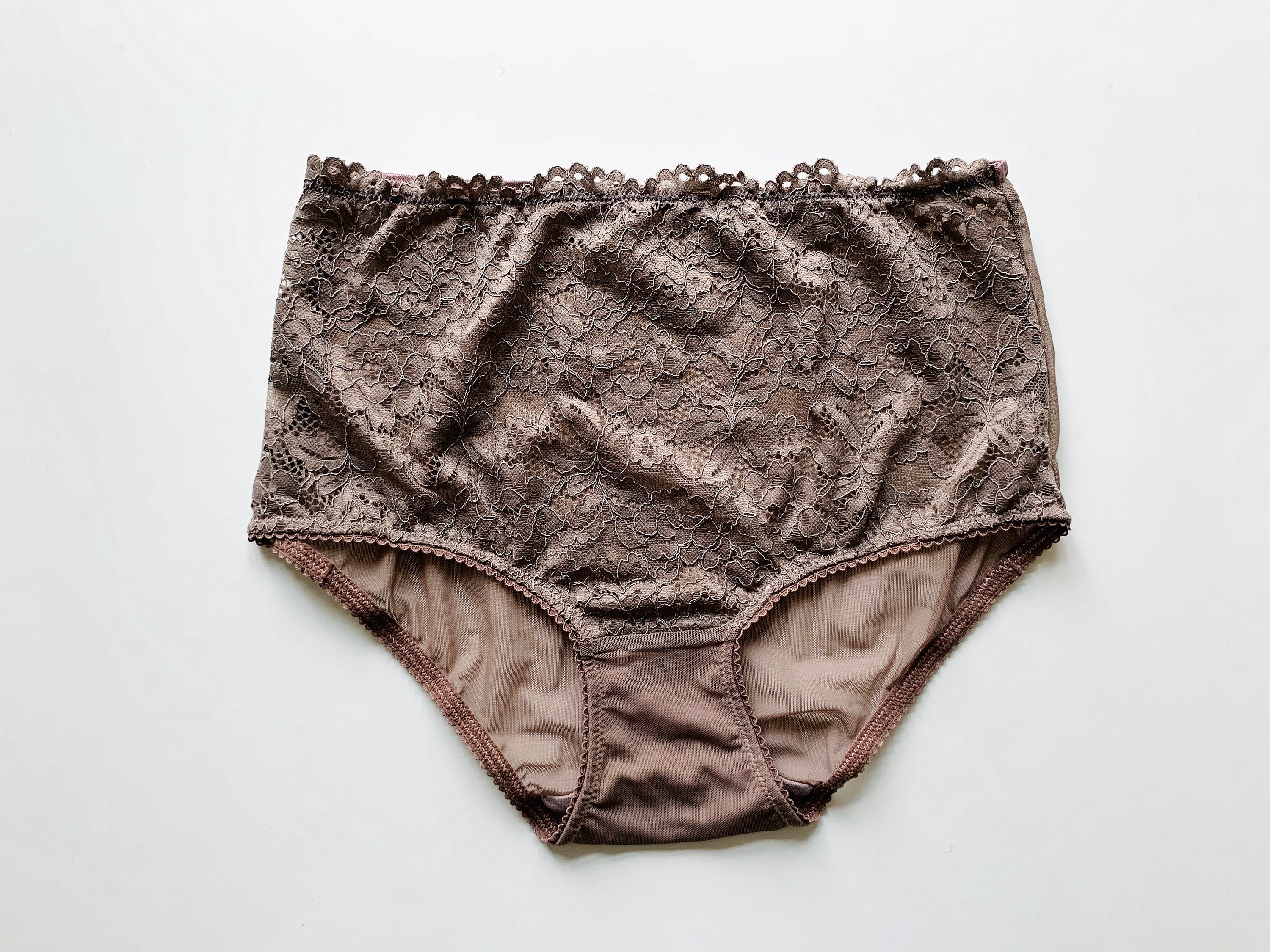 Cappuccino Color Lacy Hipster Style Panties. PANTIES BACK is Etsy