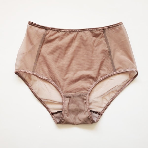 Light brown mesh panties. Hipster-style Panties. All size.