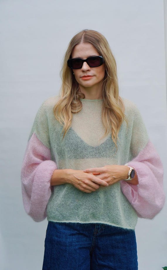 Hand knitted mohair sweater by Egretta Garzetta