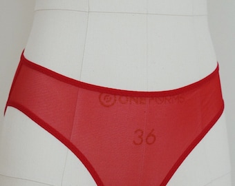 Crotchless red sheer panties. Open crotch panties and See through. Sexy panties with red mesh all sizes and Plus size.