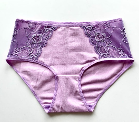 Light Lavender Panties. GOTS Organic Cotton Panties With Lace. - Etsy