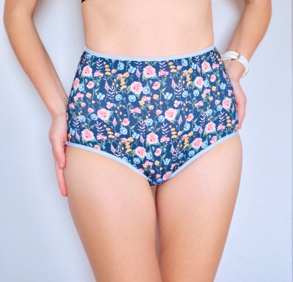 Floral high-cut women's underwear brief