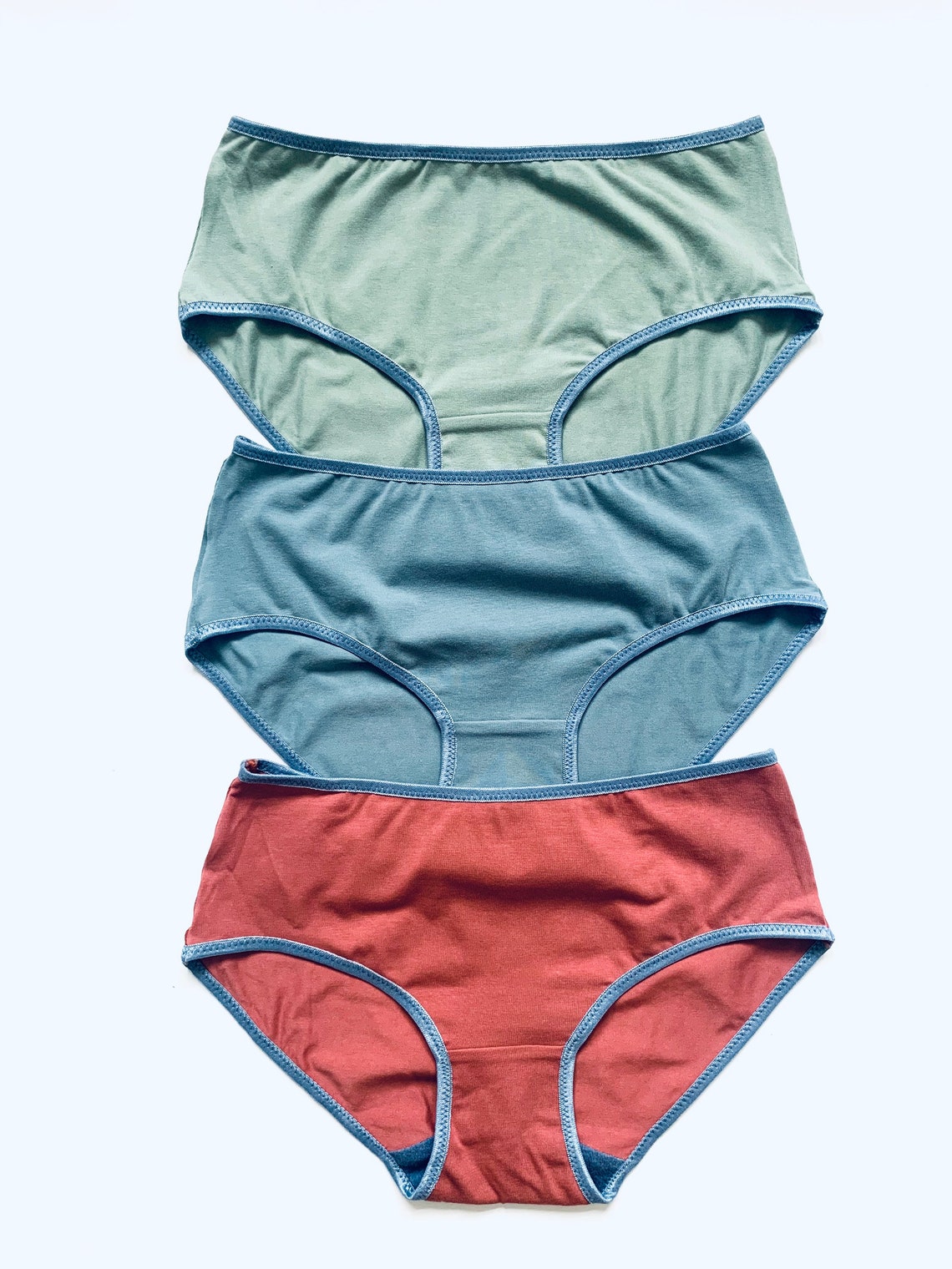 Organic Cotton Panties 3pack. Handmade. Medium High. Woman Etsy