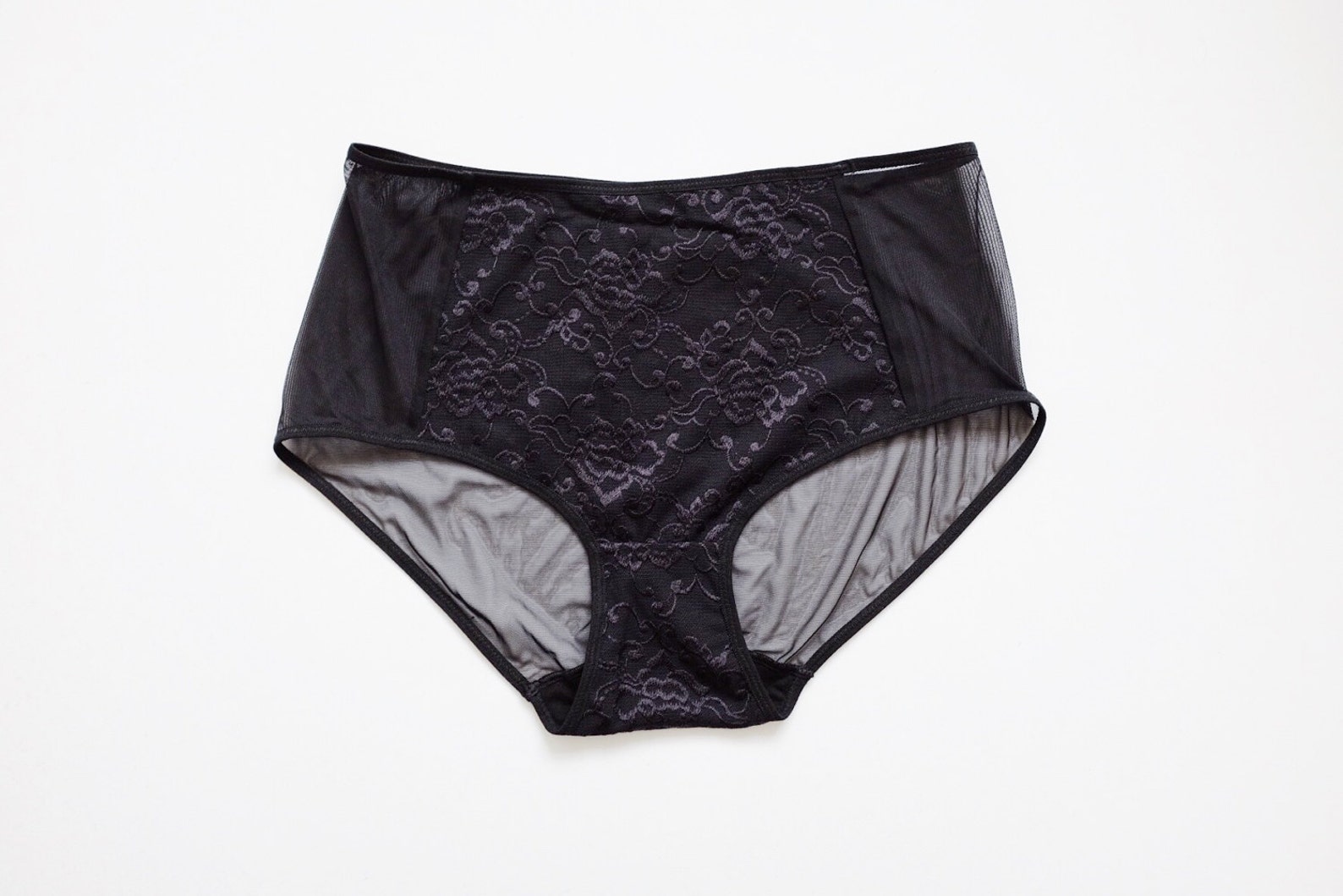 Black Lace and Mesh Panties. Hipster Style Panties. Etsy