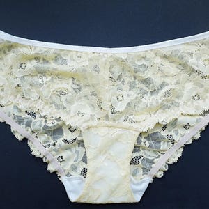 Women Panties. Pale yellow Lace. lingerie for women. Low rise Knickers.