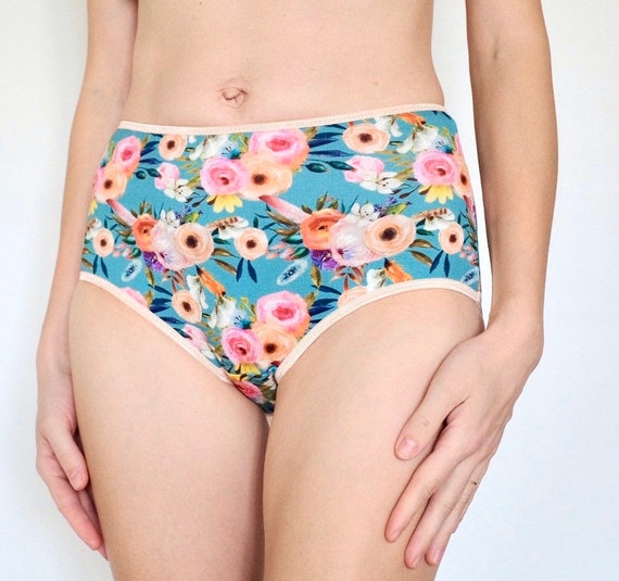 Panties Hipster Style. Floral Panties. Raninculus Flower Print