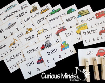 PDF Word Cards - House, Pets, Zoo, Bugs, Cars and trucks, Sealife, School, Food, Farm, clothing, body