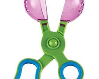 Scoop tongs for adding fine motor practice to busy bags and sensory bins