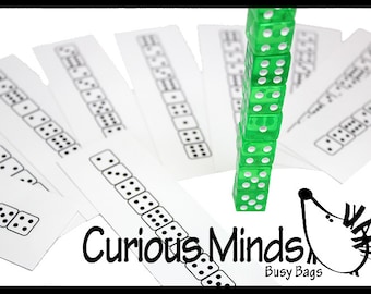 PDF DOWNLOAD - Busy Bag:  Dice Patterns - Number Learning Activity / Puzzle