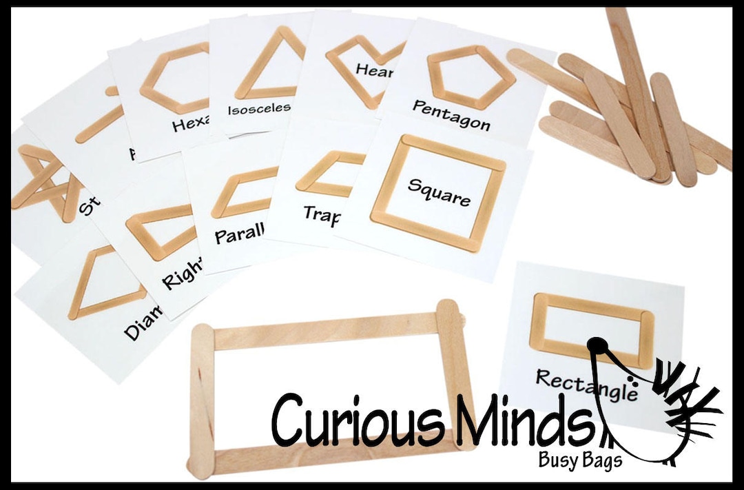 PDF DOWNLOAD - Making Shapes With Popsicle Sticks Busy Bag - Etsy