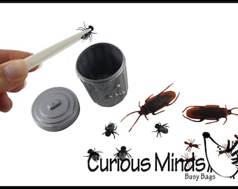 Tweezing Bugs - Fine Motor Activity - Bugs in Trash Can Busy Bag