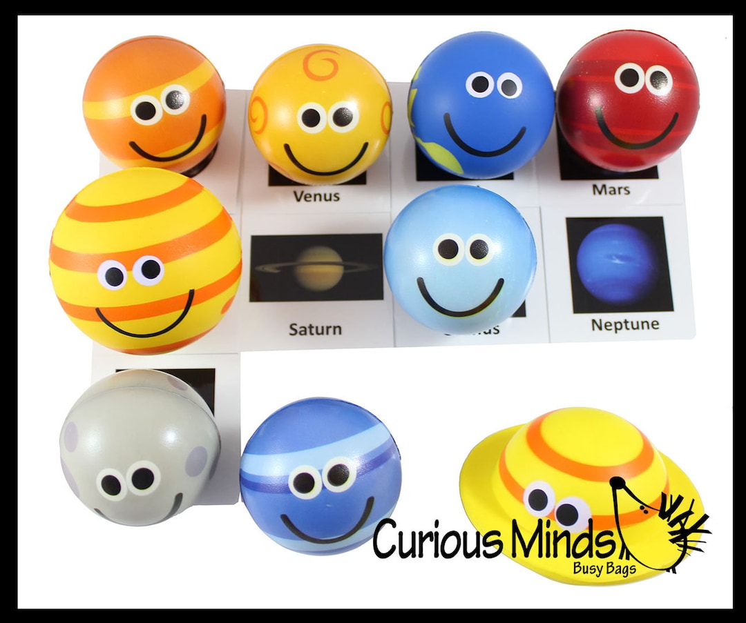 Cute Solar System Match With Cards Stress Ball Toy Set Educational