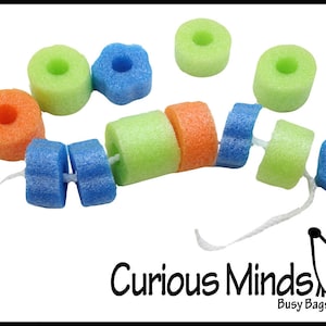 Toddler busy bags - lacing beads