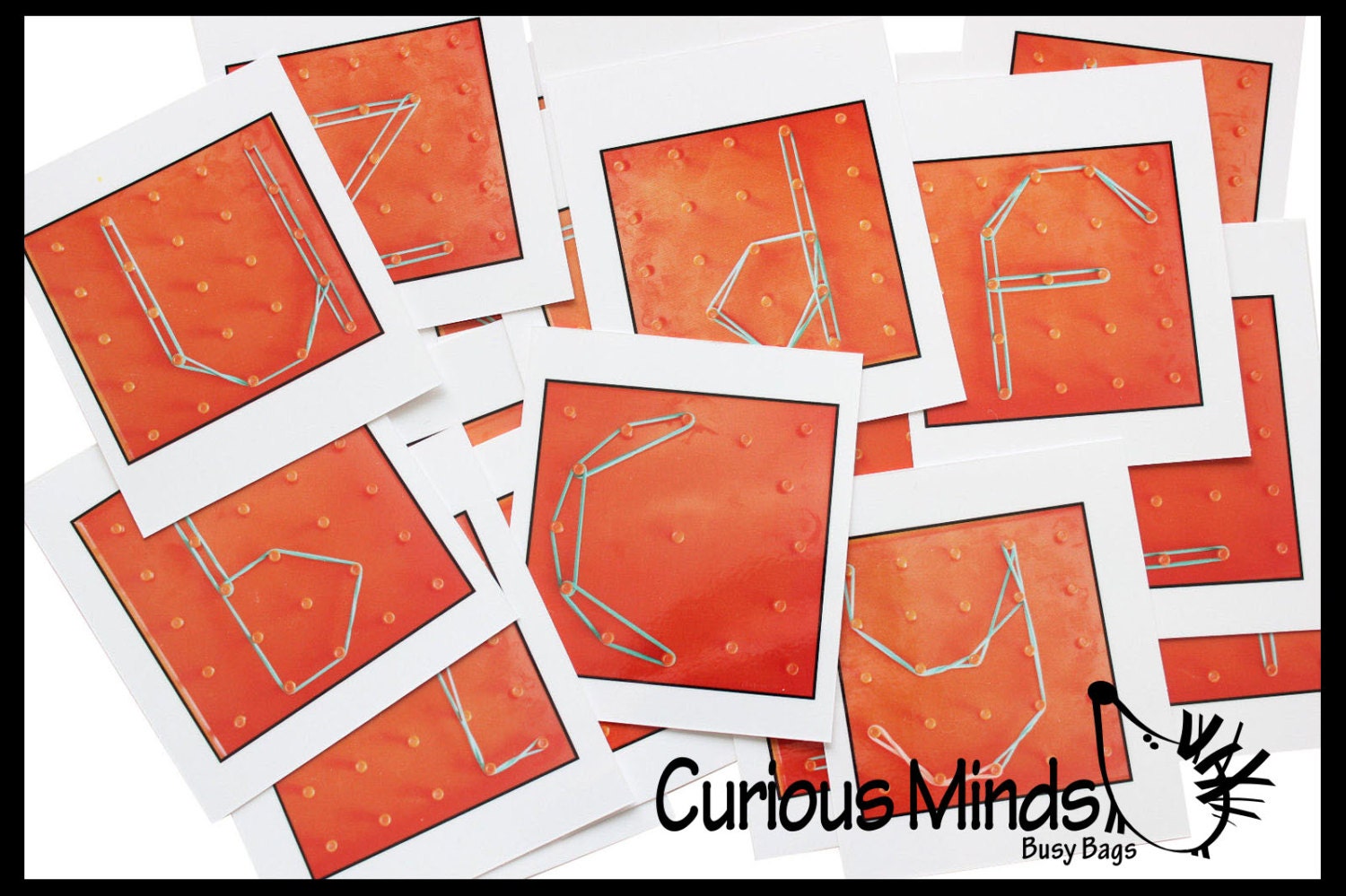 Mini Geoboard shape Alphabet and Number Cards Available - Etsy
