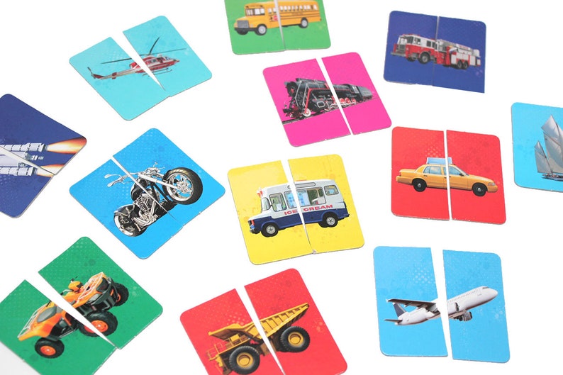 12 Mini 2piece Puzzles Beginner Puzzle Busy Bag for Etsy