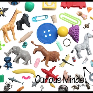 Montessori Alphabet Objects Lot  - Objects Only - with Pink, Blue & Green Series Words
