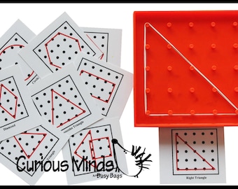 Mini Geoboard (shape, alphabet and number cards available)