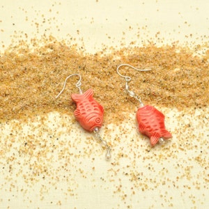 Handpainted Peruvian Fish Earrings with Bubbles