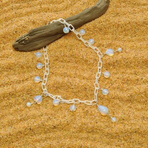 Milky White Anklet with Opalite