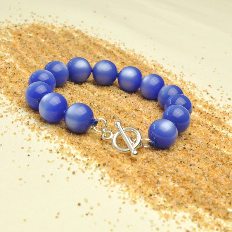 Vintage Moonglow Cornflower Blue Bracelet image 1
