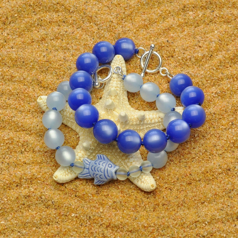 Vintage Moonglow Cornflower Blue Bracelet image 4