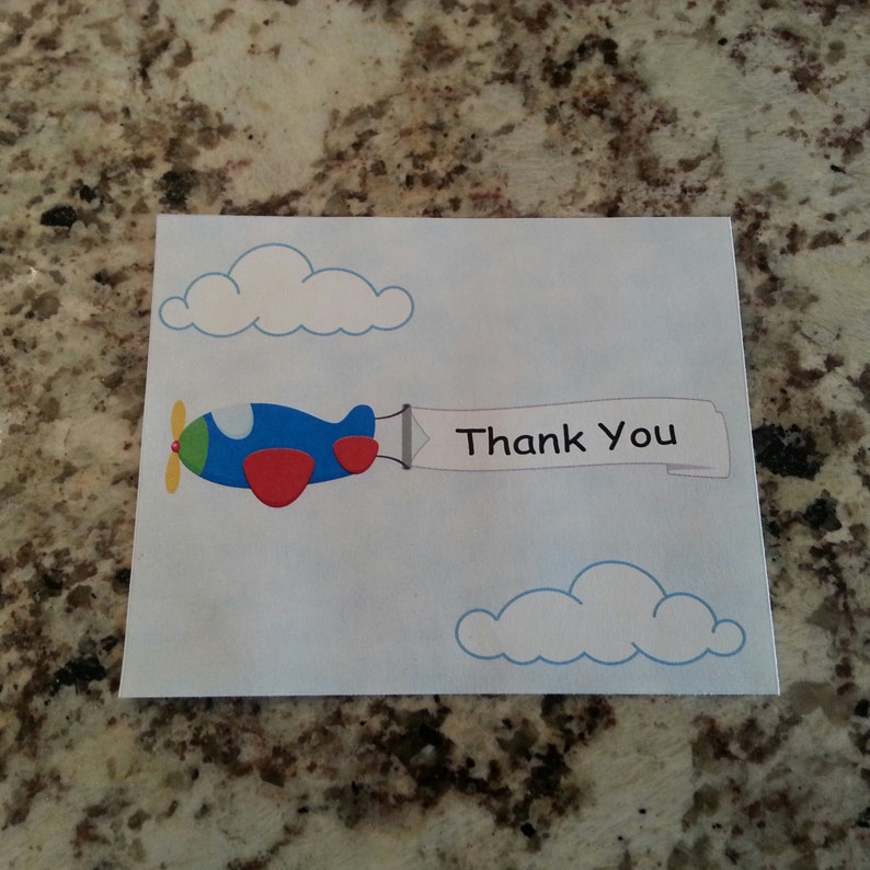 Printable Airplane Thank You Cards Thank You Cards Paper Party 