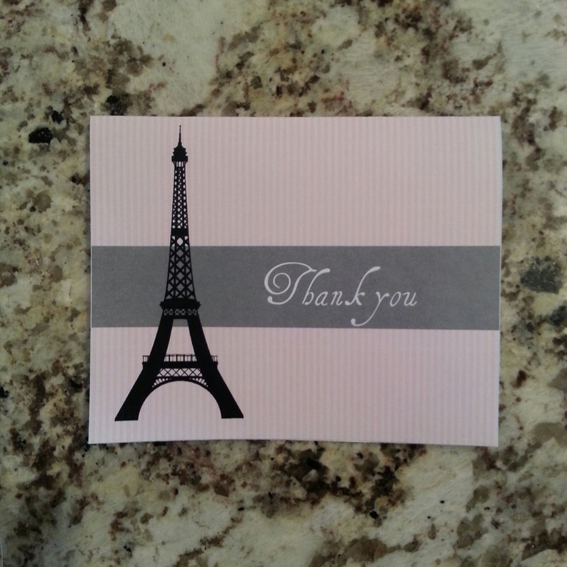 Printable Paris Thank You Cards | Etsy
