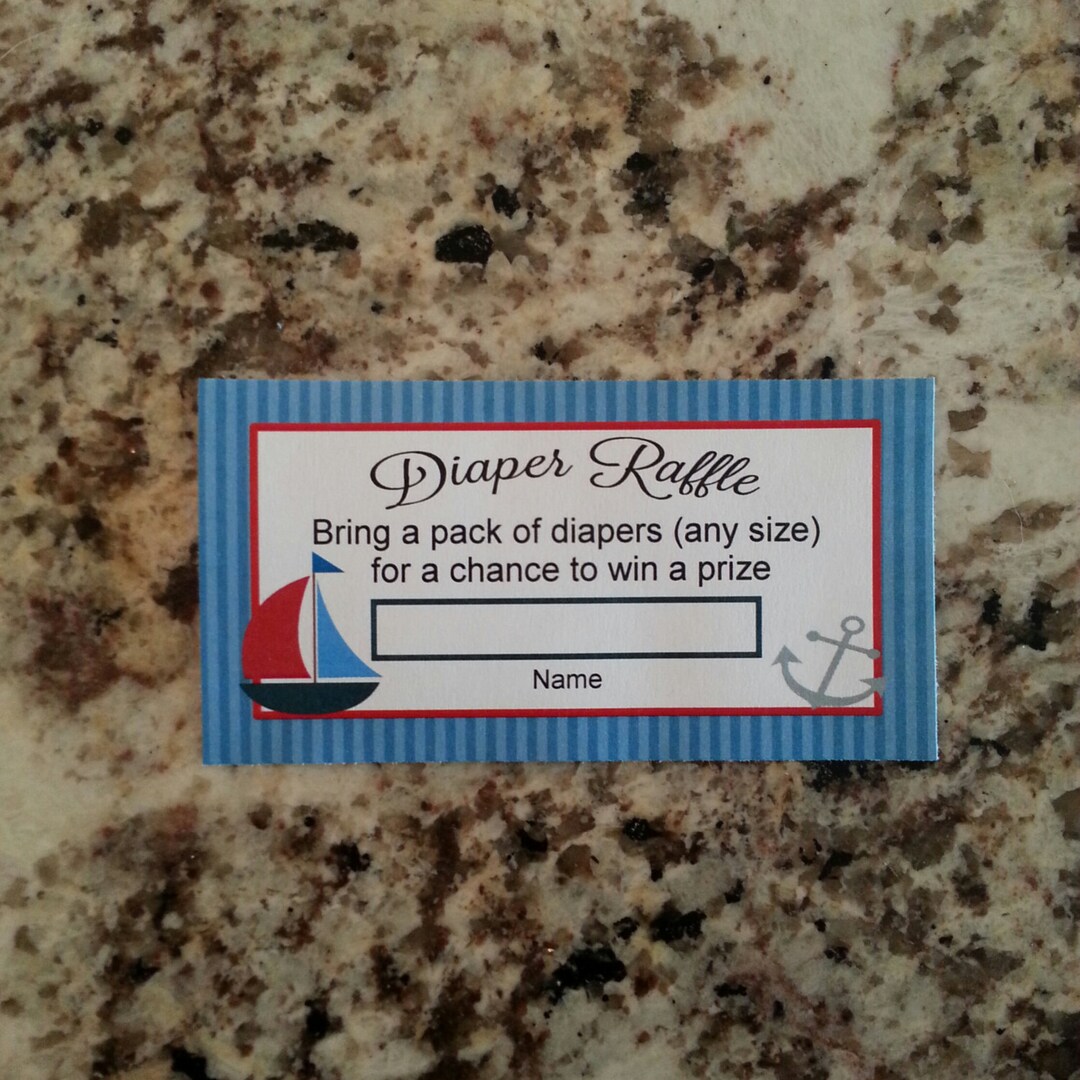 Printable Sailing Diaper Raffle Tickets Mms007 - Etsy