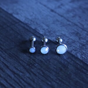16g triple forward helix opal jewelry