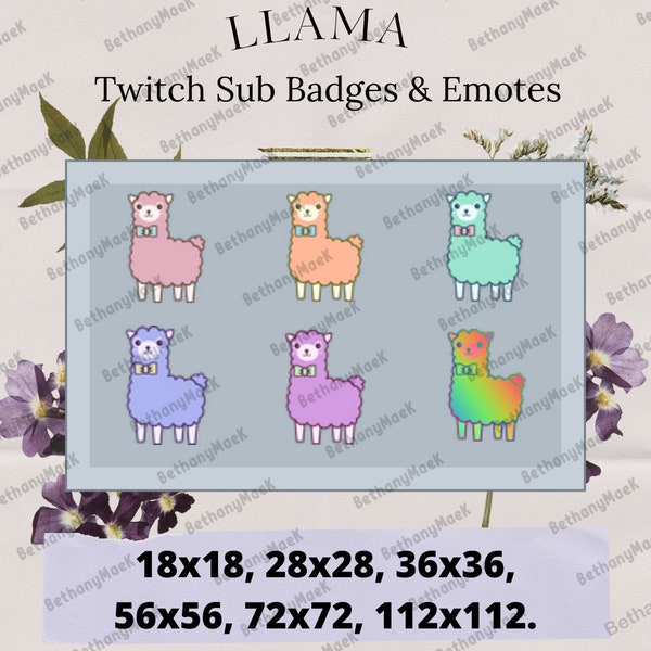 Llama Emotes Twitch Etsy
