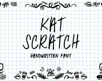Handwritten Font - Kat Scratch - Regular, Bold and Dingbats