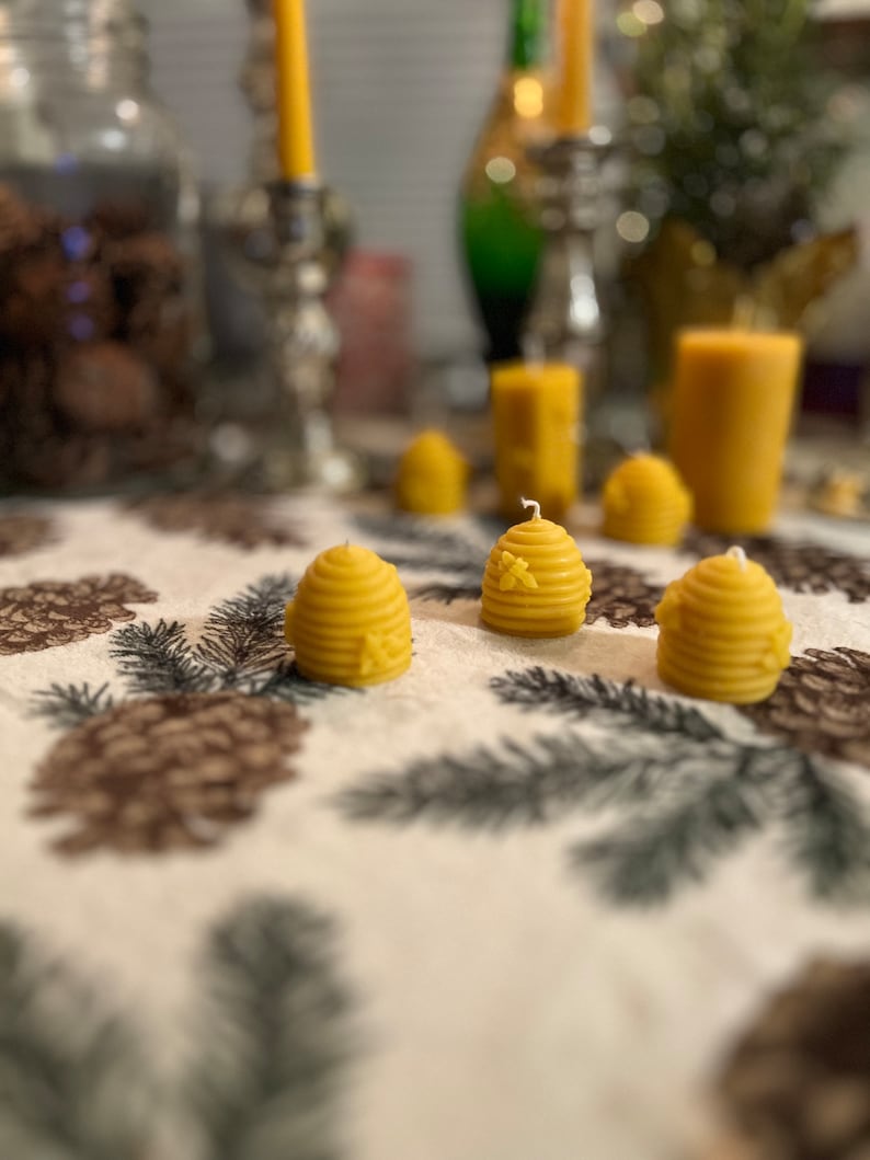 Beeswax Skep Hive Votives