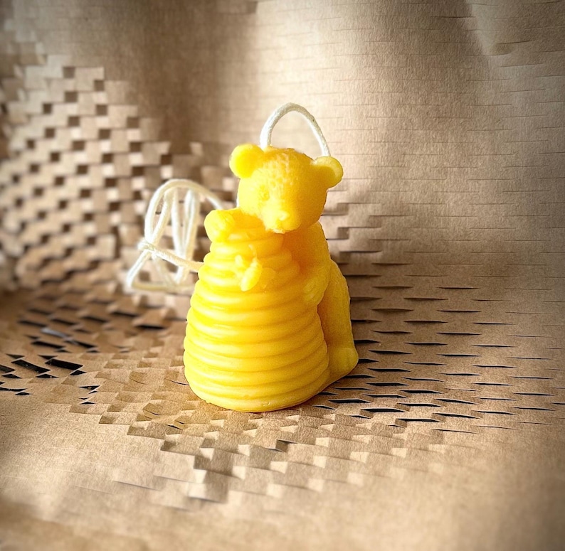 Beeswax Bear with Skep Beehive