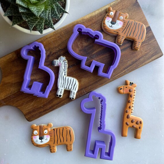 3 piece jungle animal cookie cutter set Etsy