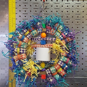 LARGE parrot TOY ** FIRECRACKER **   perfect for pluckers and foragers