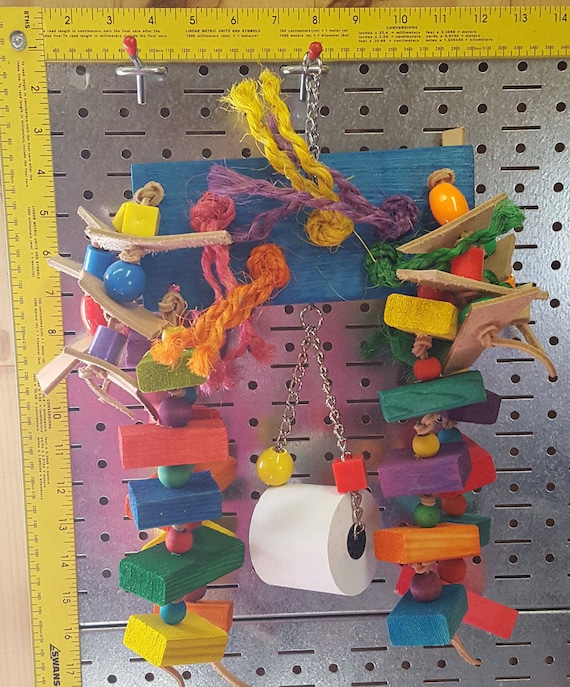 parrot toy with shreddable paper roll**THE SHREDDER*   african grey *cockatoo* conure