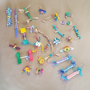 the ULTIMATE lot of 25 FUN and UNIQUE parrot foot toys