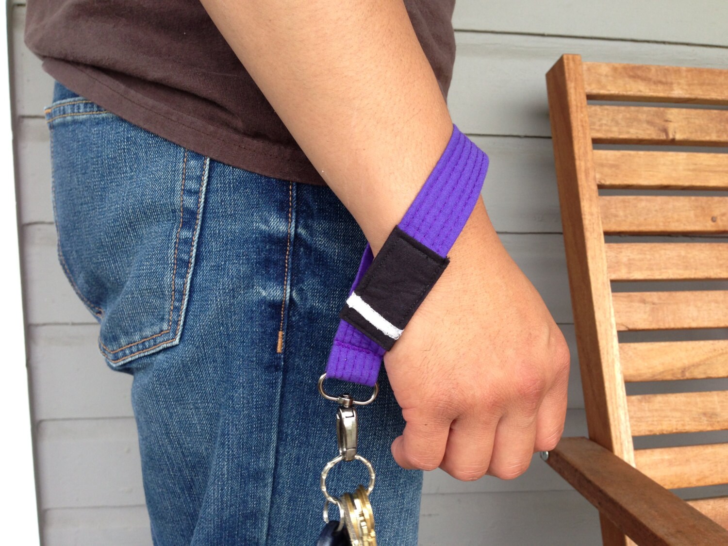 Purple Brazilian Jiu Jitsu Belt Wrist Key Chain Fob Lanyard Etsy
