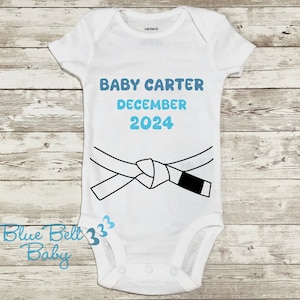 Custom Pregnancy announcement Brazilian Jiu Jitsu BJJ Belt Baby