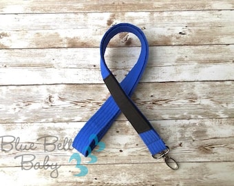 Bjj jiu jitsu blue belt rank lanyard martial arts