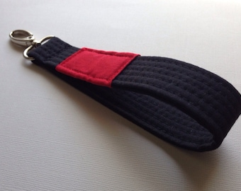 BLACK Brazilian Jiu Jitsu belt wrist key chain fob lanyard