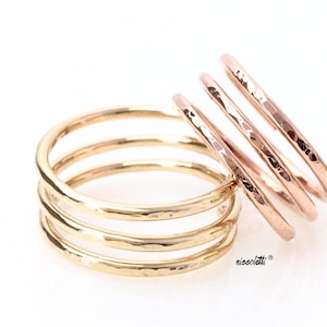 The Cage Ring | Triple Band Sterling Silver or 14Kt Gold Filled Knuckle Ring | Rose Gold Three Band Ring | Wide Profile Statement Thumb Ring
