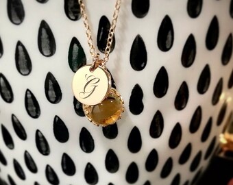 2 Ct Citrine Royal Necklace | November Birthstone Necklace 14Kt gold filled | Dainty Sterling Silver Necklace Gift for Wife, Mom, Daughter