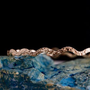 The Wave Bangle | Boho Sterling Silver Wavy Bracelet | Gold Wave Bangle | 14Kt Yellow Gold Fill Chevron Bangles Bracelets Gift for Her