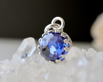 4 Ct Tanzanite Charm or Pendant | 14Kt Solid Gold, Gold Fill, Sterling Silver | Tanzanite Charm December Birthstone Birthday | Mothers Gift