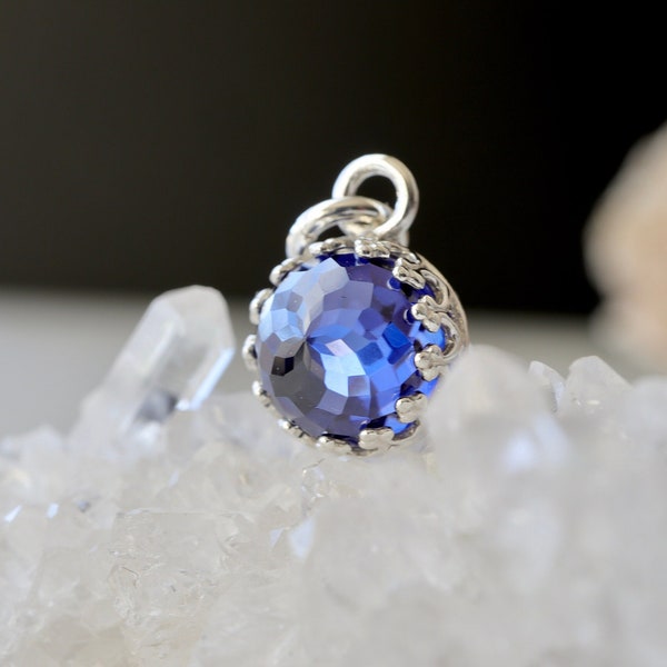 4 Ct Tanzanite Charm or Pendant | 14Kt Solid Gold, Gold Fill, Sterling Silver | Tanzanite Charm December Birthstone Birthday | Mothers Gift