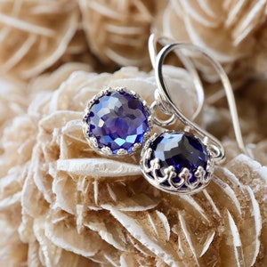Tansanit-Ohrhänger im königlichen Stil – 14 Karat Gold Filled, Sterlingsilber, Geburtsstein-Schmuck für Dezember