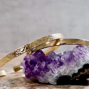 4mm Hammered or Textured Bangle or Cuff Bracelet | 14Kt Gold Filled or Sterling Silver Bracelet
