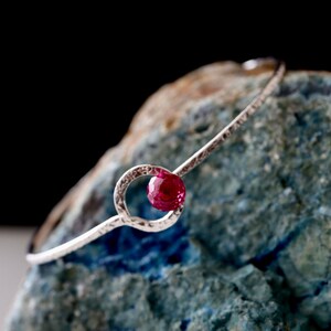 Ruby Orbit Bangle - July Birthstone Bracelet available in 14k Gold Filled and Sterling Silver