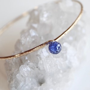 3 Ct Tanzanite Orb Bangle | December Birthstone Hook Bangle Jewelry | 14Kt Gold Filled or Sterling Silver Tanzanite Bracelet Gift